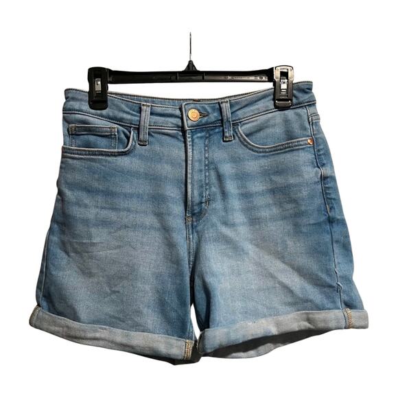 LC Lauren Conrad High Rise Denim Shorts 5 Inch Cuffed Jean Casual Summer Size 8 - Picture 2 of 9